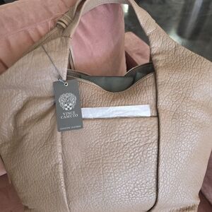 Vince Camuto Beige Leather Tote